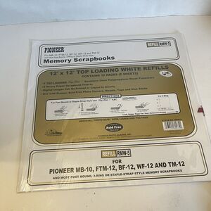 Pioneer 12 x12 Top Loading White Memory Book Refill Pages, RMW-5 (5 Pack) - NEW